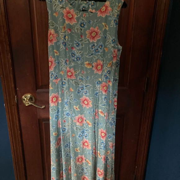 Pure silk formal sleeveless Talbots floral pastel dress (new) - Picture 8 of 9